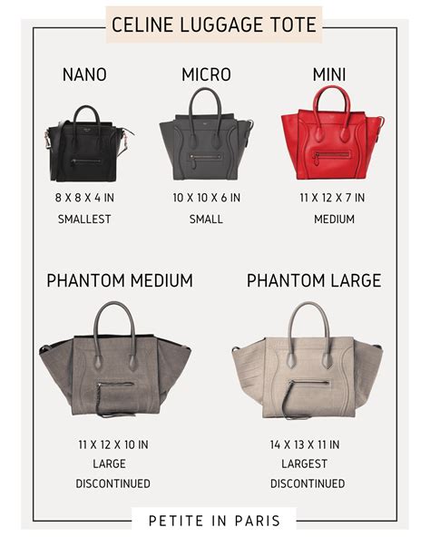 celine bags sizes|celine size guide.